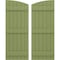Ekena Millwork Americraft 6-Board (3 Batten) Wood Joined Board-n-Batten Shutters w/Ellipt Top, ARW401BE621X77MGH, PR ARW401BE621X77MGH - alternate 1